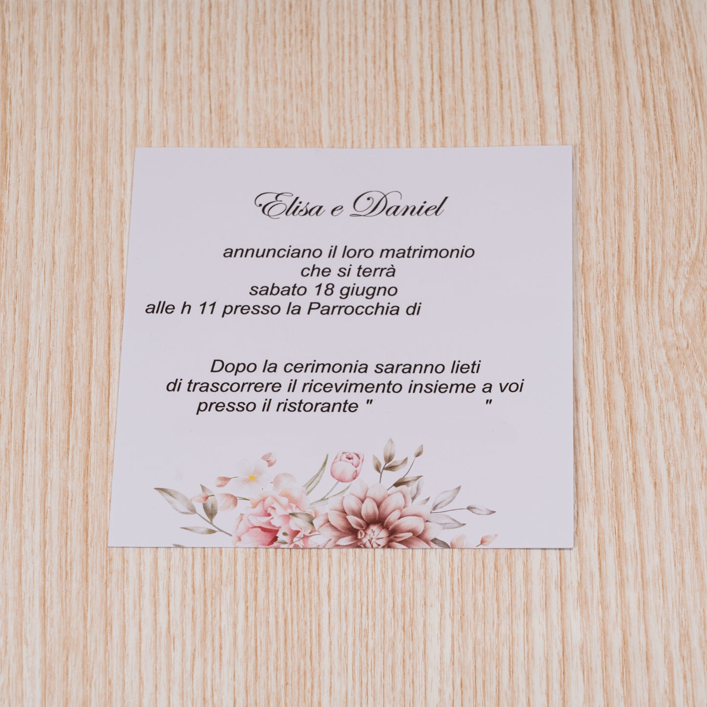 Invito per matrimonio