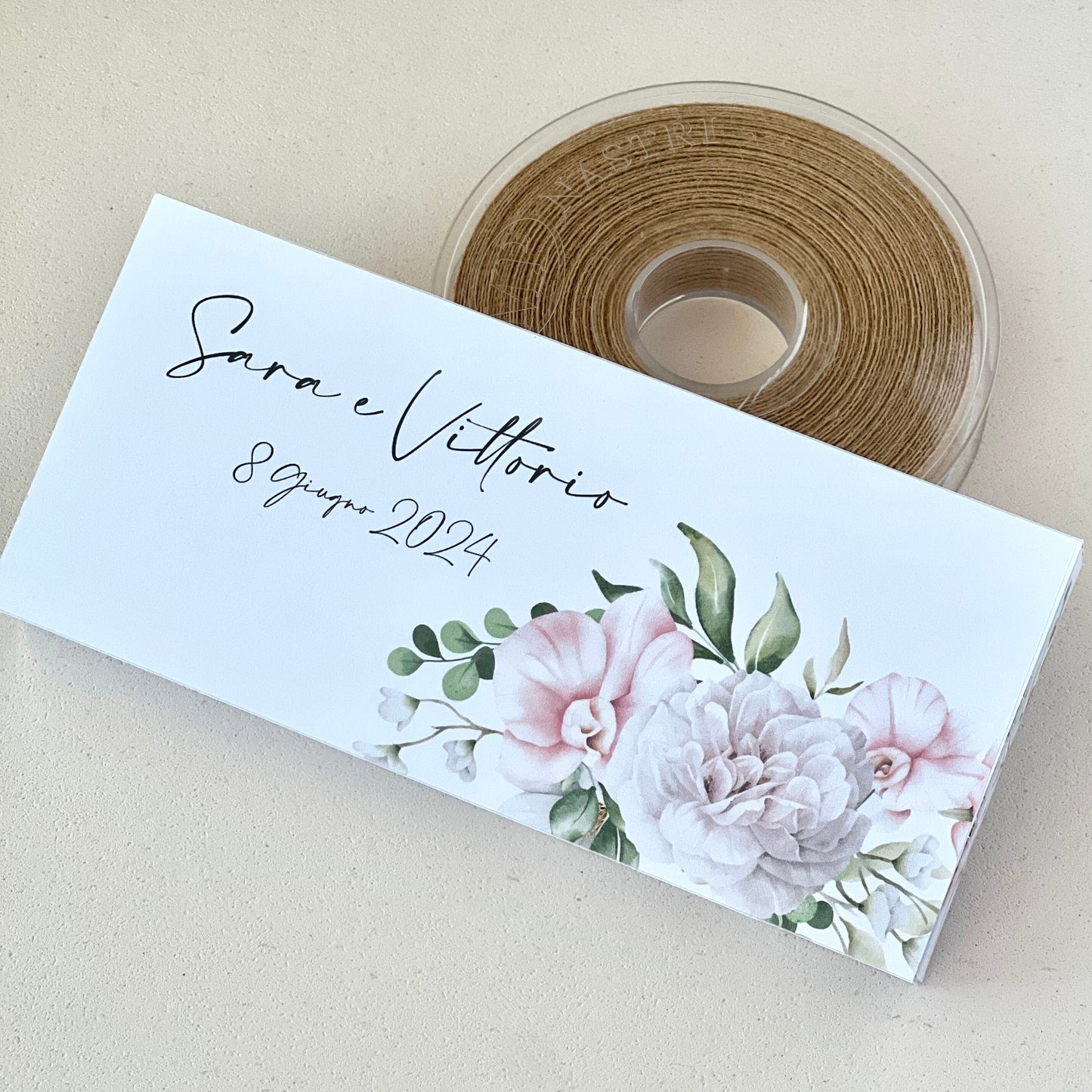 Scatola Matrimonio Deluxe – 15×2×2 cm Con Frase Interna Personalizzata | Perfetta per Confetti + Gadget | Bomboniera Floreale Elegante