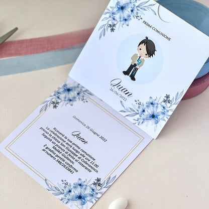 Inviti comunione personalizzati | Partecipazioni prima comunione bambino o bambina | Handmade invitations made in Italy