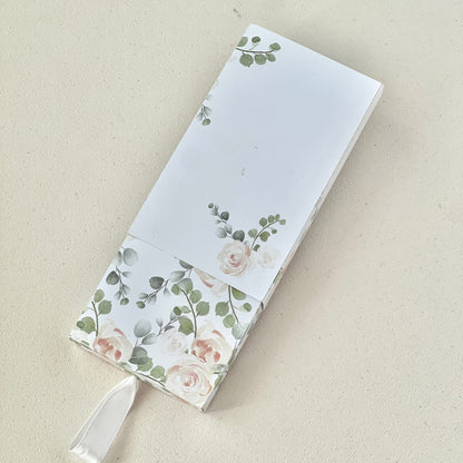 Scatolina Portaconfetti con Finestra – Grafica Floreale Elegante – Personalizzata con Nomi & Data