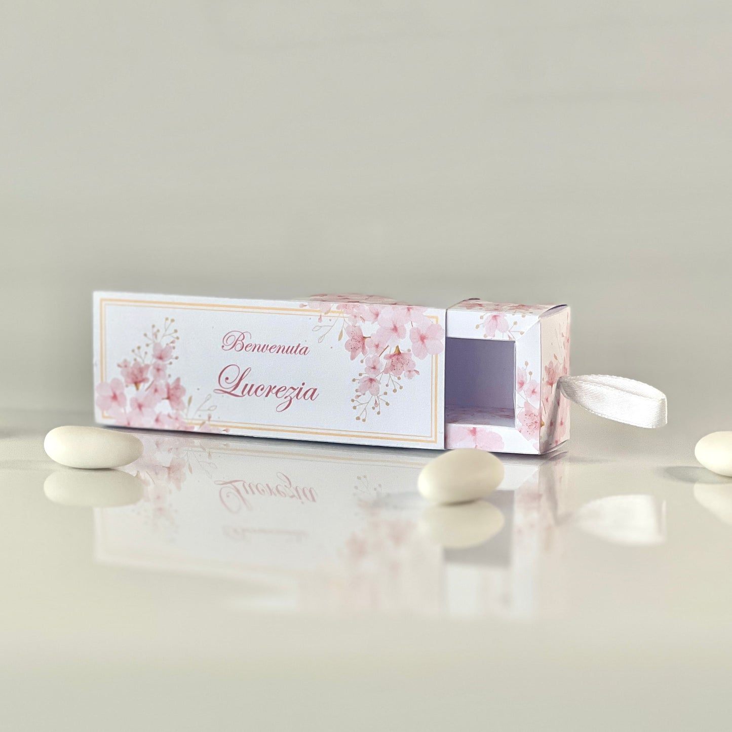Scatolina porta confetti floreale rosa | Bomboniera nascita o battesimo bimba | Favor box elegante handmade in Italy