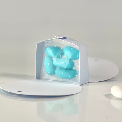 Scatolina porta confetti azzurra con fiocco | Bomboniera nascita o battesimo bimbo personalizzata | Favor box handmade in Italy