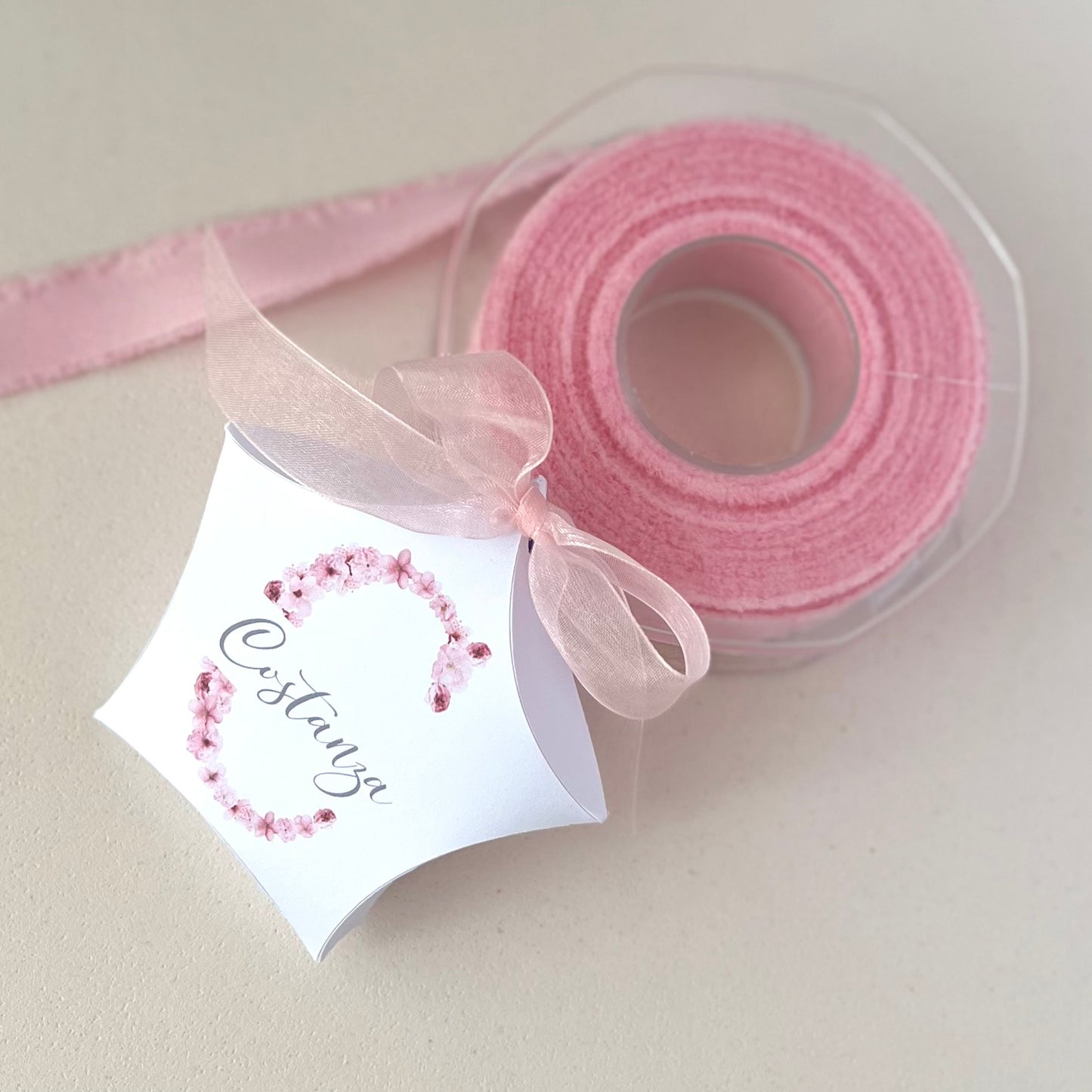 Scatolina porta confetti con iniziale floreale | Bomboniera personalizzata per nascita o battesimo bimbo e bimba | Handmade in Italy