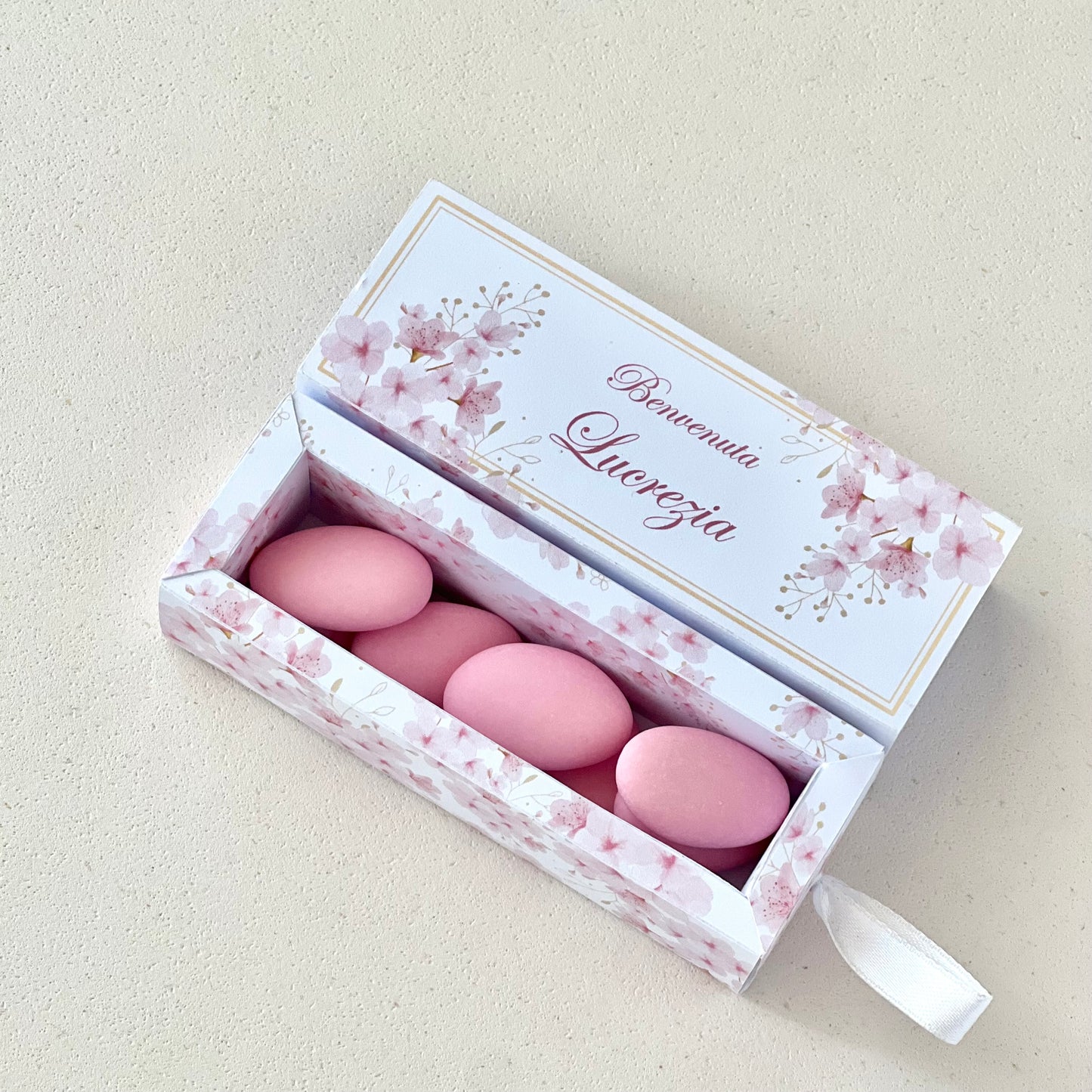 Scatolina porta confetti floreale rosa | Bomboniera nascita o battesimo bimba | Favor box elegante handmade in Italy