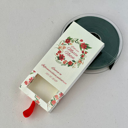 Scatolina porta confetti Laurea personalizzata | Corona d’Alloro verde o rossa | Bomboniera elegante per Dottorato e Laurea Triennale