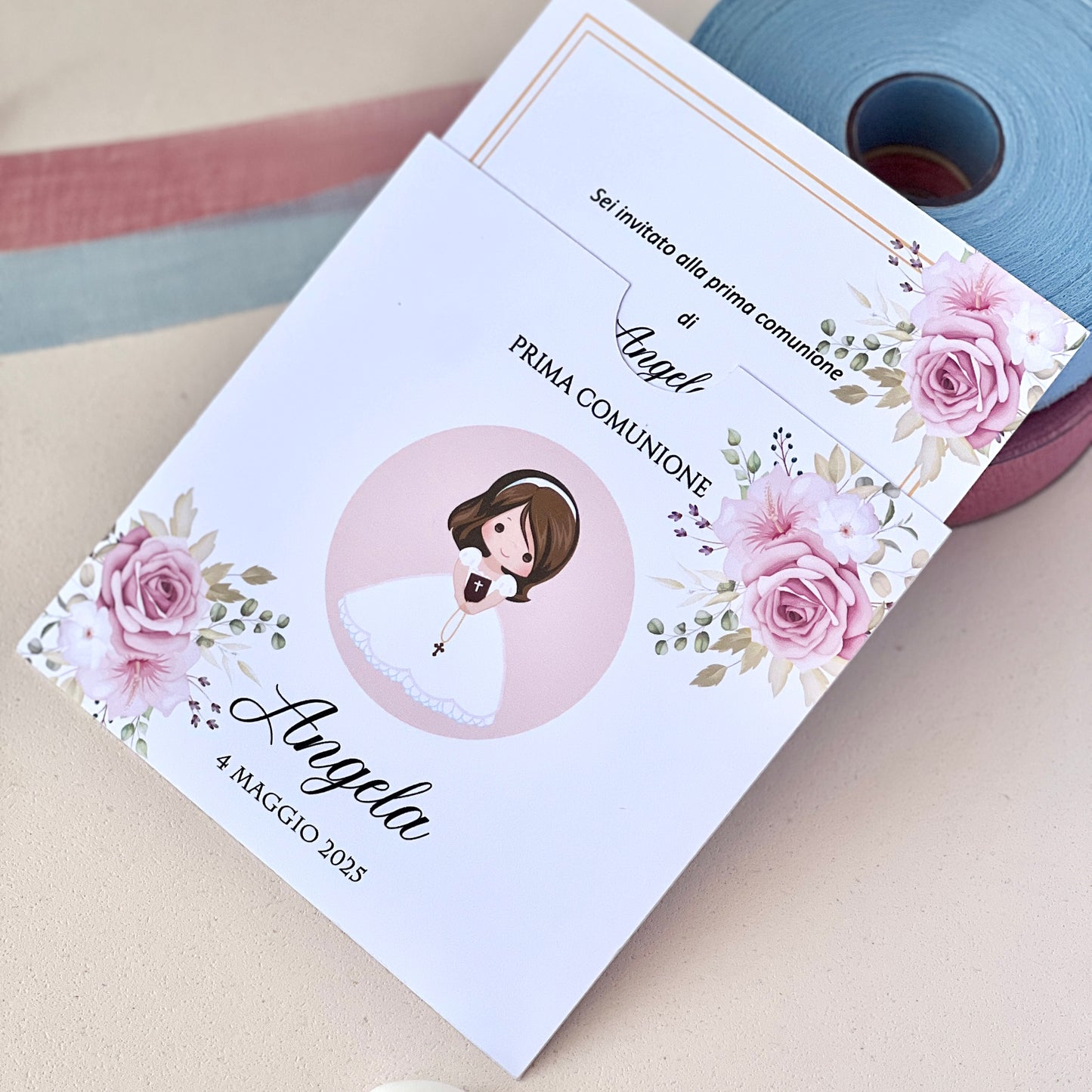 Inviti comunione personalizzati | Partecipazioni prima comunione bambino o bambina | Handmade invitations made in Italy