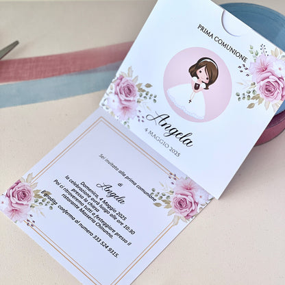 Inviti comunione personalizzati | Partecipazioni prima comunione bambino o bambina | Handmade invitations made in Italy