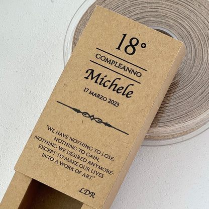 Scatolina a Cassetto Kraft – Personalizzata per Compleanni, 18esimi, Anniversari ed Eventi – Bomboniera Compreanno