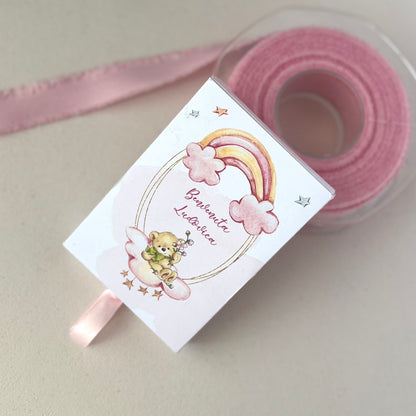 Scatolina porta confetti arcobaleno | Bomboniera nascita bimbo o bimba personalizzata con orsetto | Favor box handmade in Italy