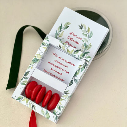 Scatolina Porta confetti Laurea Personalizzata a Cassetto • Corona d’Alloro • Due Scomparti • Bomboniera Elegante • Made in Italy