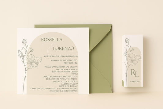 Kit composto da Scatolina piu Invito per Matrimonio