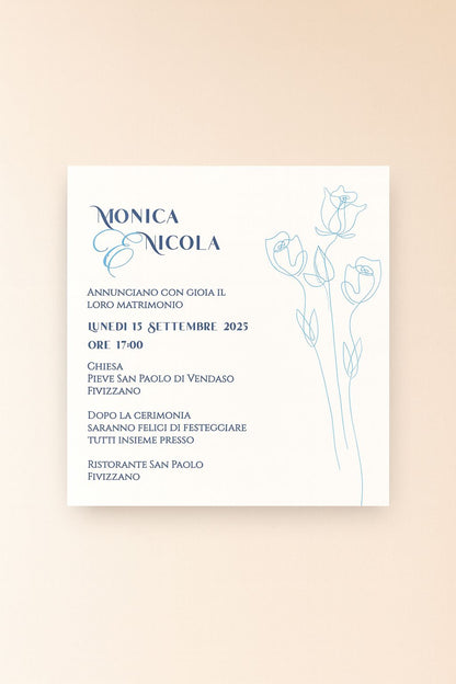 Kit composto da Scatolina piu Invito per Matrimonio