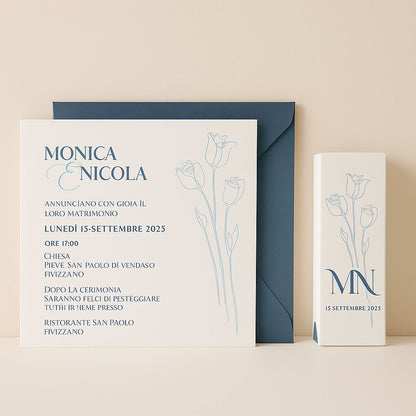 Kit composto da Scatolina piu Invito per Matrimonio