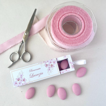 Scatolina porta confetti floreale rosa | Bomboniera nascita o battesimo bimba | Favor box elegante handmade in Italy
