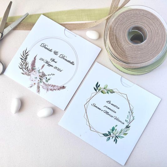 Invito Matrimonio Elegante – 2 Grafiche Botaniche Personalizzabile Interno/Esterno | Busta Rigida Include Card | Stile Rustico Chic