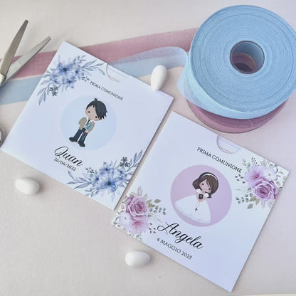 Inviti comunione personalizzati | Partecipazioni prima comunione bambino o bambina | Handmade invitations made in Italy