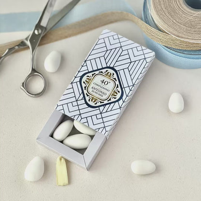 Scatolina a Cassetto Elegante – Tema Luxury Geometrico – Personalizzata per Compleanni, Anniversari ed Eventi